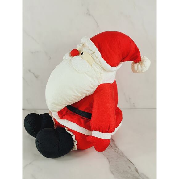 Christmas Santa Claus Polyester 12" Large Soft Plush Stuffed Toy 1978 Korea Vtg - Picture 9 of 16